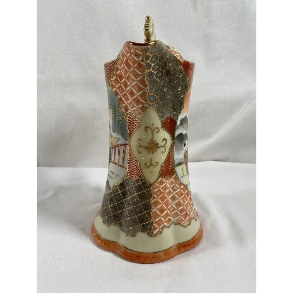 Vintage Japanese Kutani Hand Painted Chocolate Pot Japanese Geisha Tea Pot #623